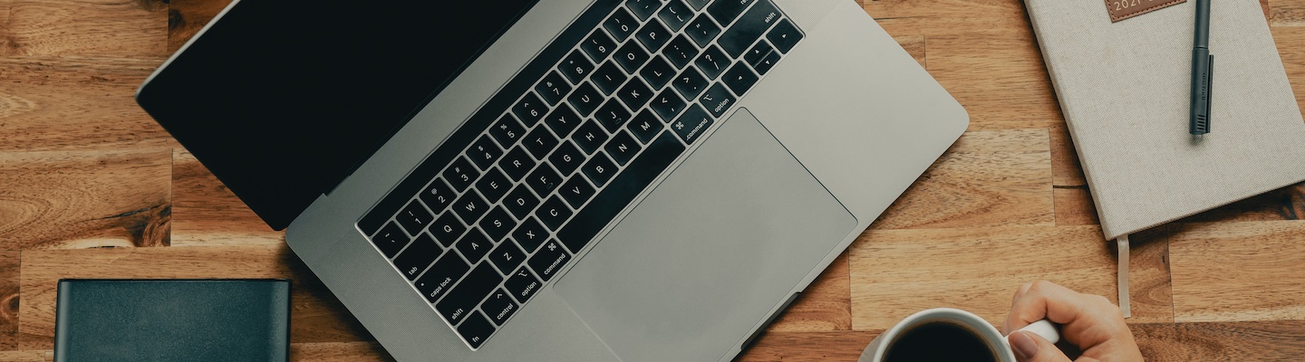 Macbook on desk